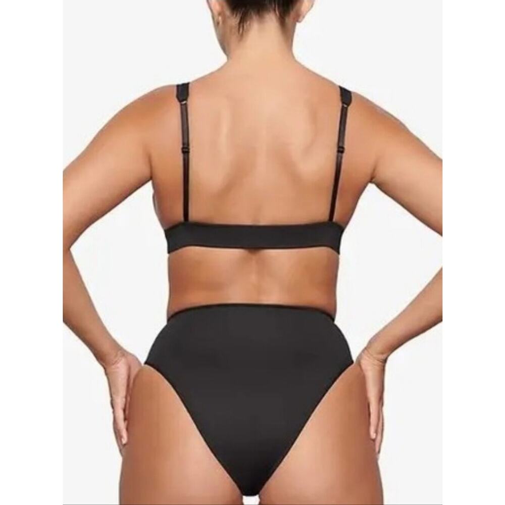NWT SKIMS Recycled Swim Black Bikini Set Sz Lg - Picture 4 of 16